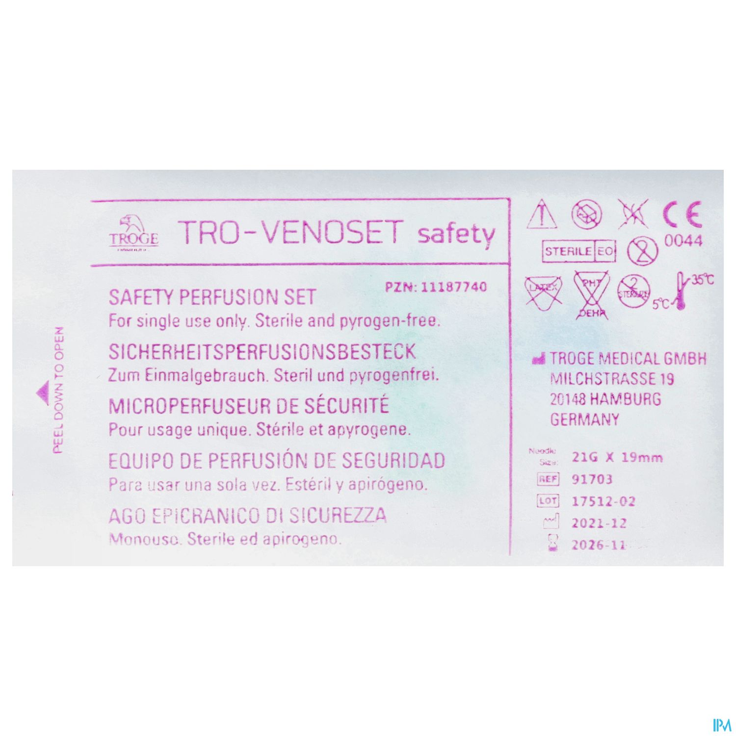 Injektionsspritzen U.zubeh. Butterfly/safety Perfusionsbesteck Tro-venoset 21g 1st