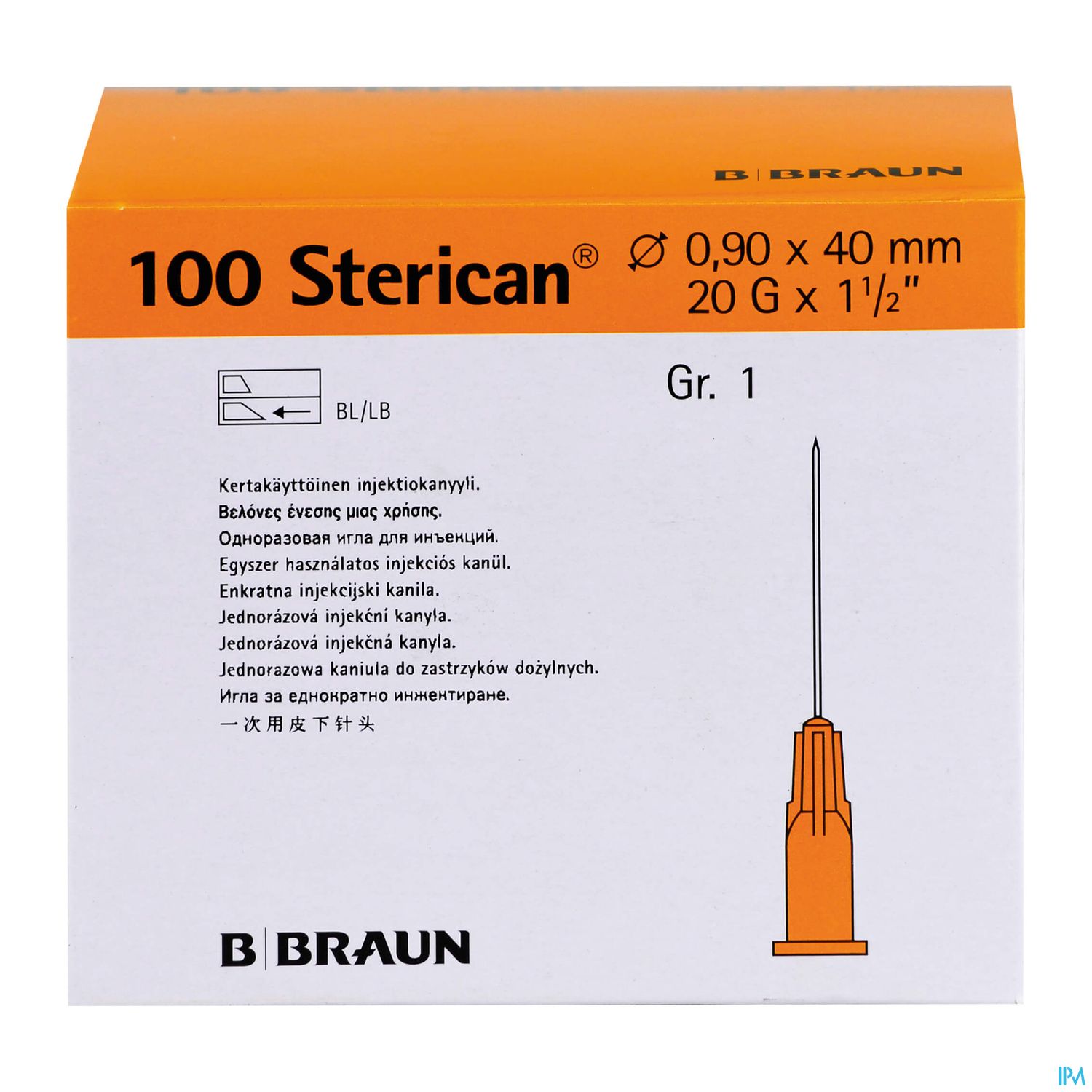 Injektionsspritzen U.zubeh. Einmalkanuelen Sterican Standard Gr 1 G20x1 1/2 0,9x 40mm 46575 100st