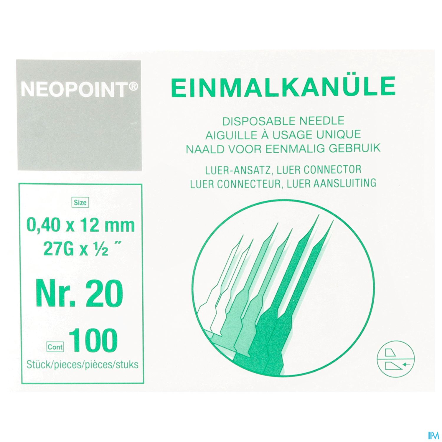 Injektionsspritzen U.zubeh. Einmalkanuelen Neopoint Steril Grau Nr 20 27g L10220 100st