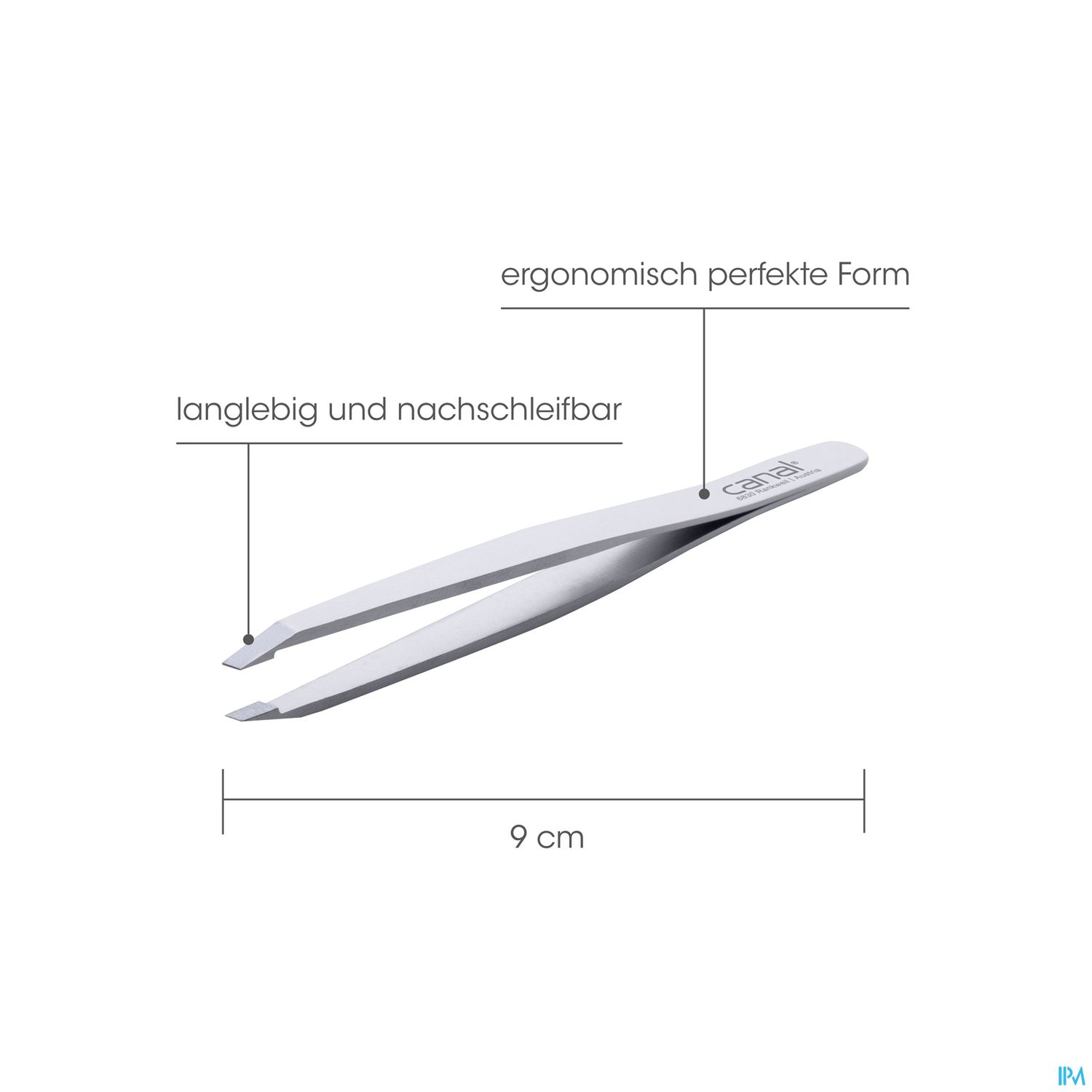 Pinzetten Canal Rostfrei Runde Spitze 9cm Satin 2077- 1st