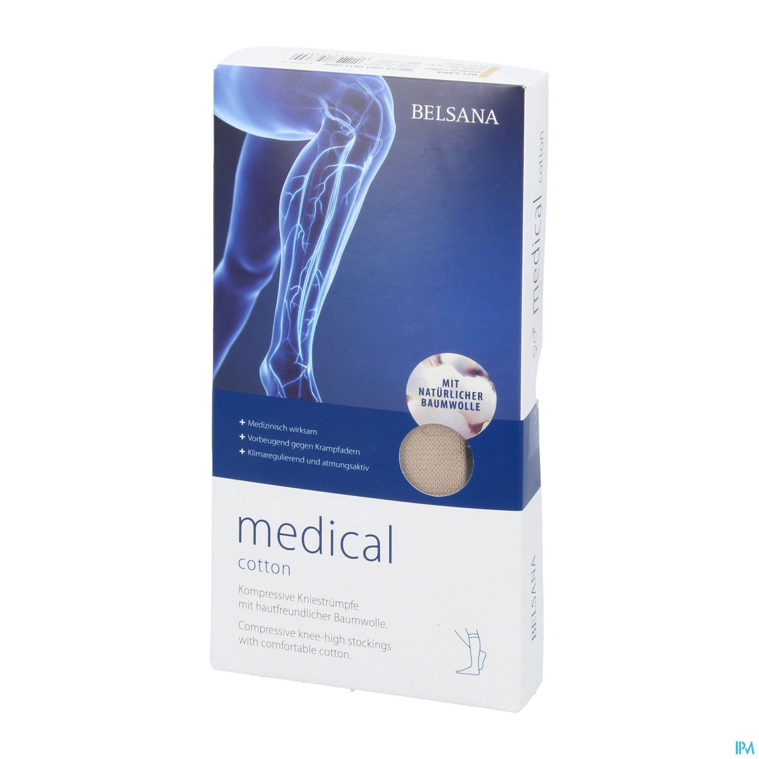 Stuetzstruempfe Belsana/medical Cotton Ad Knie Gr L2 39-41 Beige 2st