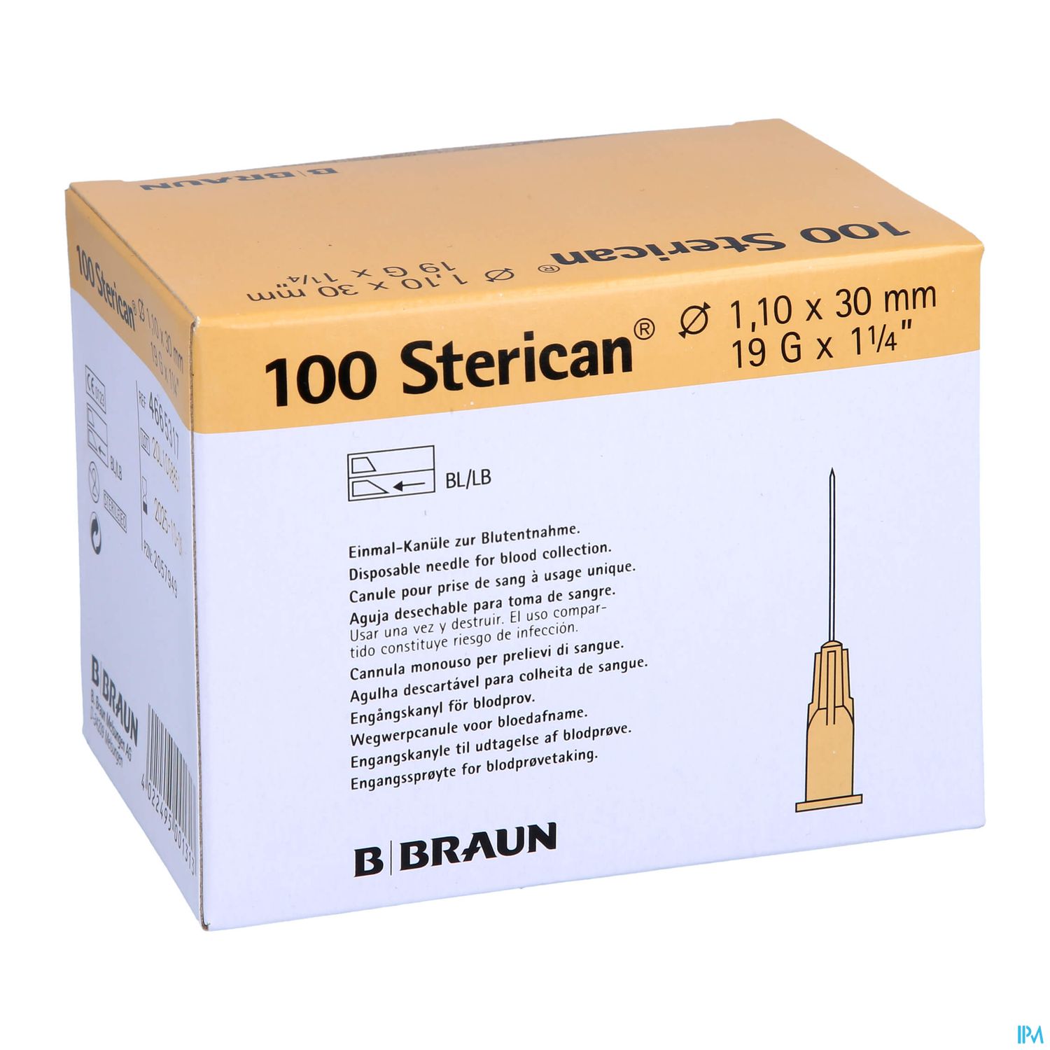Injektionsspritzen U.zubeh. Einmalkanuelen Braun/sterican/blutentn. G19x1 1/4 1,1x30mm 46653 100st