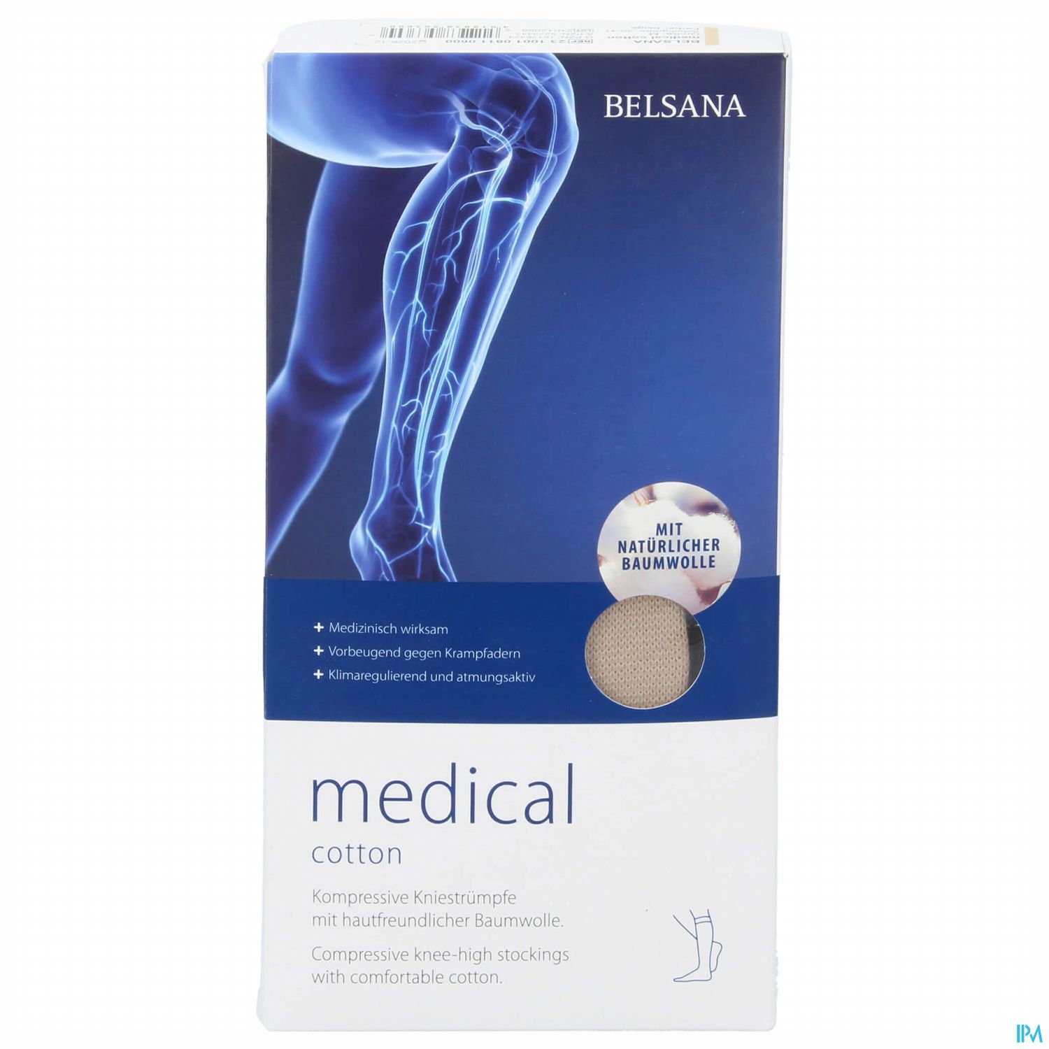 Stuetzstruempfe Belsana/medical Cotton Ad Knie Gr M2 39-41 Beige 2st