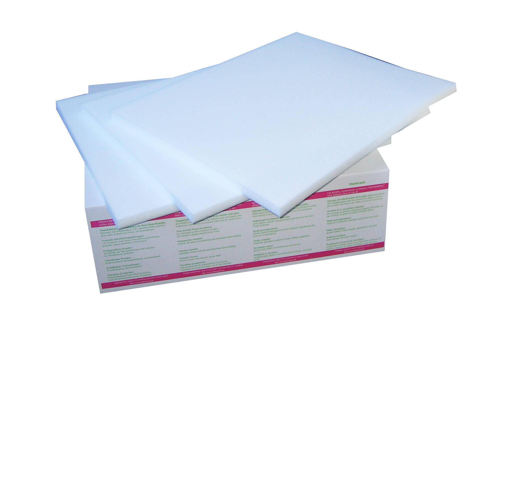 MOMOSAN-weiss Platten 59x49x2cm, 7 Stück