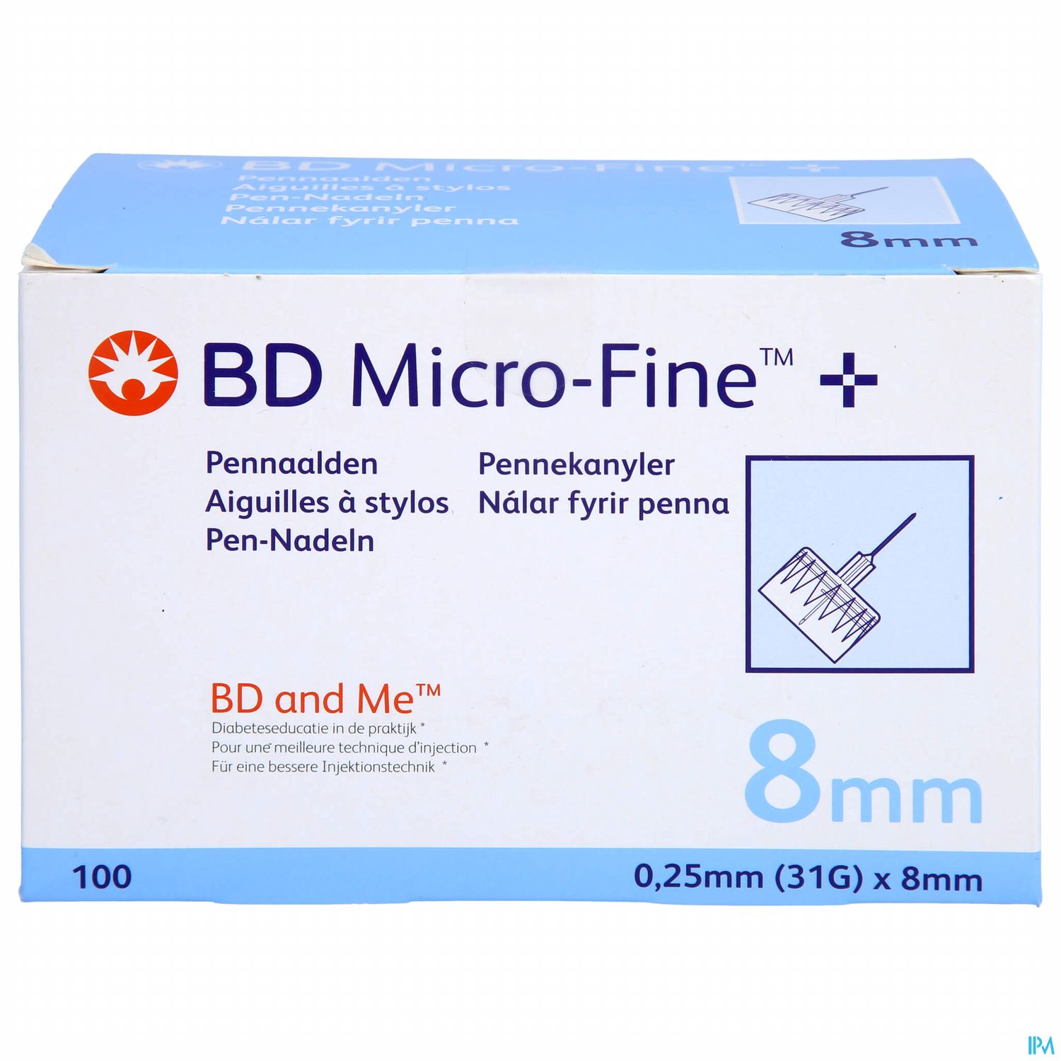 Injektionsspritzen U.zubeh. Bd Microfine Pen Nadel 8mmx 0,25mm 100st