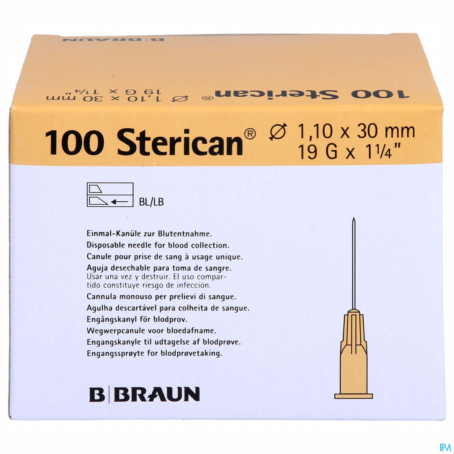 Injektionsspritzen U.zubeh. Einmalkanuelen Braun/sterican/blutentn. G19x1 1/4 1,1x30mm 46653 100st