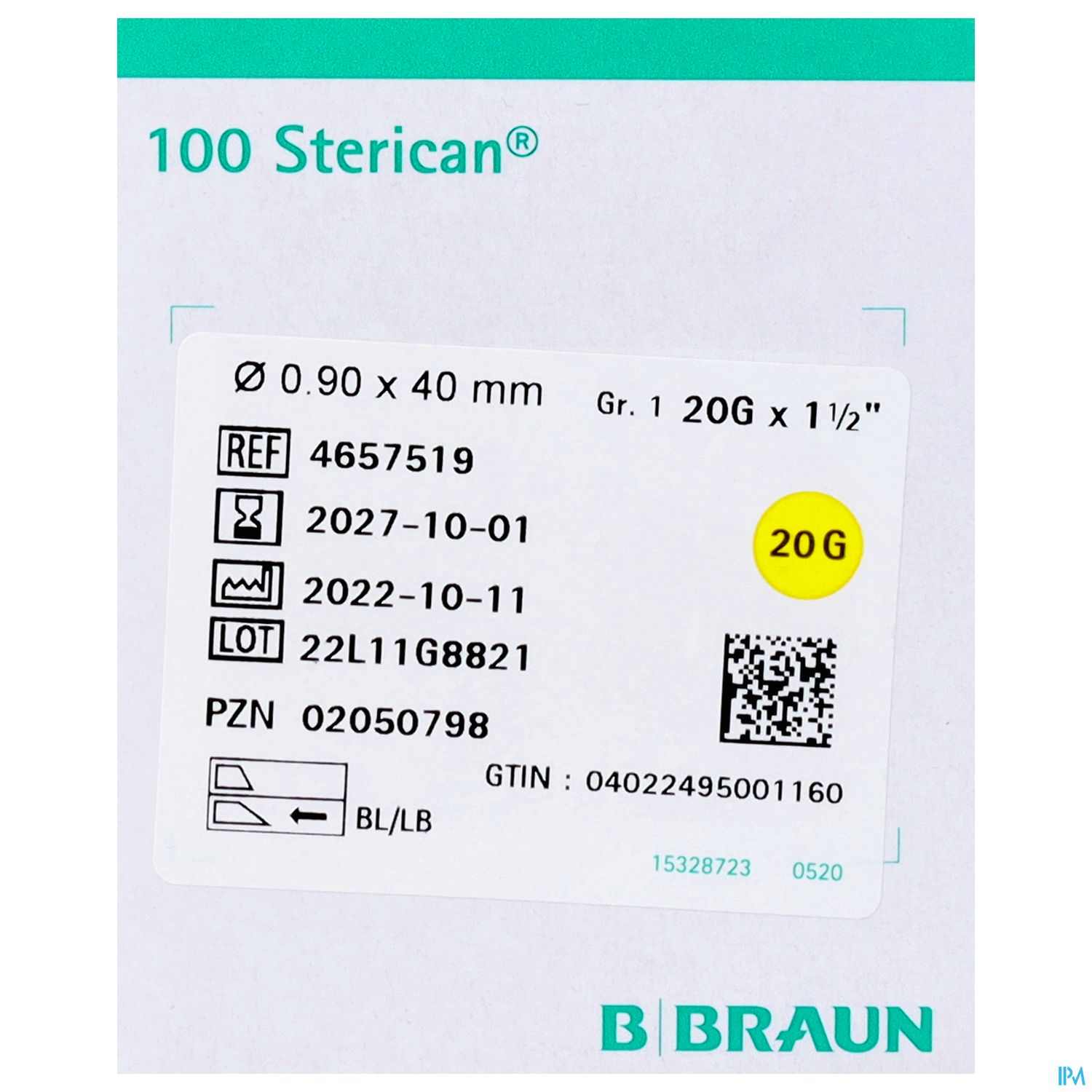 Injektionsspritzen U.zubeh. Einmalkanuelen Sterican Standard Gr 1 G20x1 1/2 0,9x 40mm 46575 100st