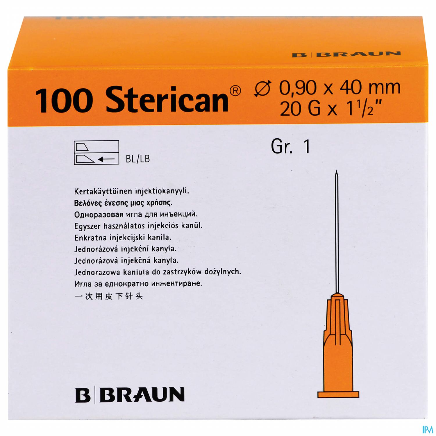 Injektionsspritzen U.zubeh. Einmalkanuelen Sterican Standard Gr 1 G20x1 1/2 0,9x 40mm 46575 100st