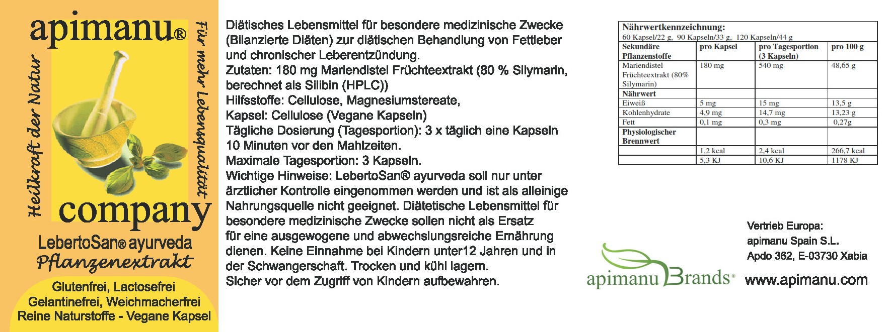 apimanu LebertoSan ayurveda– pflanzlicher Leberschutz