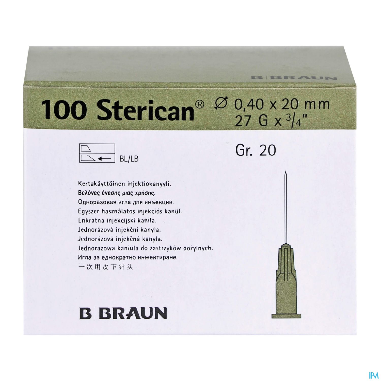 Injektionsspritzen U.zubeh. Einmalkanuelen Sterican/standard Gr20 G27x3/4 0,4x 20mm 46577 100st